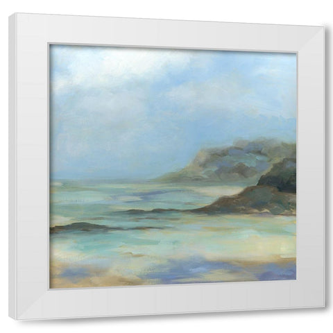 Calm Seas White Modern Wood Framed Art Print by Keusder, Danusia
