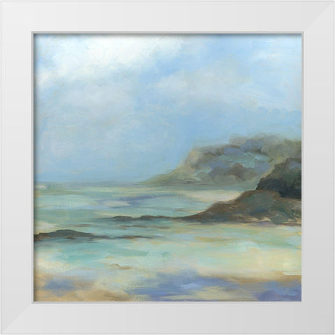 Calm Seas White Modern Wood Framed Art Print by Keusder, Danusia