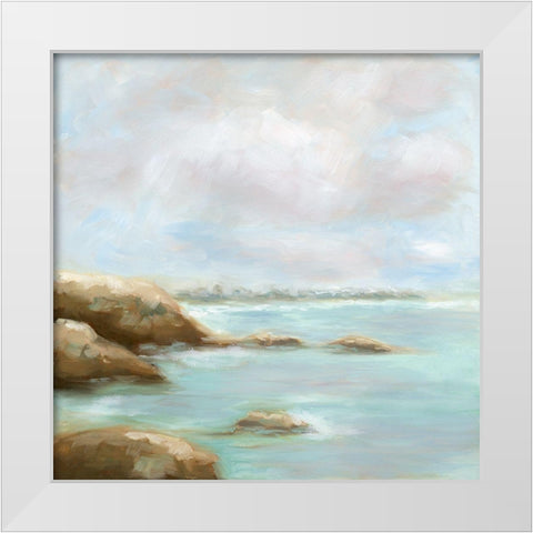 Summer Is Here White Modern Wood Framed Art Print by Keusder, Danusia