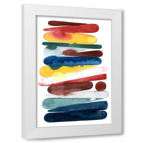 Rainbow Strata I White Modern Wood Framed Art Print by Popp, Grace