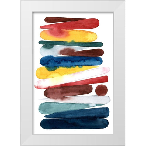Rainbow Strata I White Modern Wood Framed Art Print by Popp, Grace
