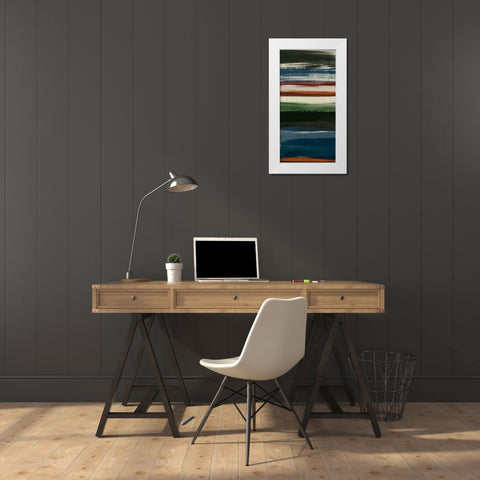 Lodge Strata I White Modern Wood Framed Art Print by Vess, June Erica