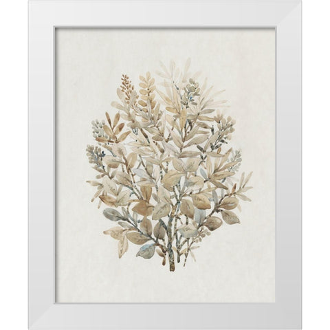 Leaf Arrangement II White Modern Wood Framed Art Print by OToole, Tim