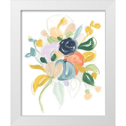Bijoux Bouquet I White Modern Wood Framed Art Print by Vess, June Erica