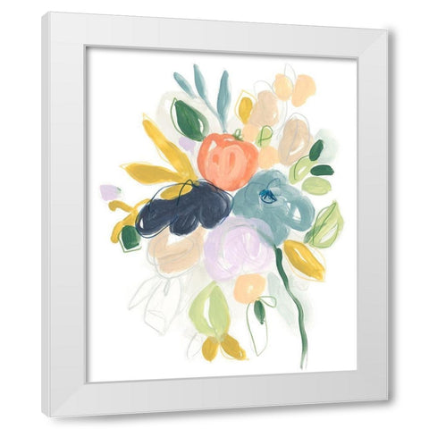 Bijoux Bouquet II White Modern Wood Framed Art Print by Vess, June Erica