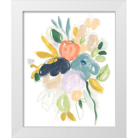 Bijoux Bouquet II White Modern Wood Framed Art Print by Vess, June Erica