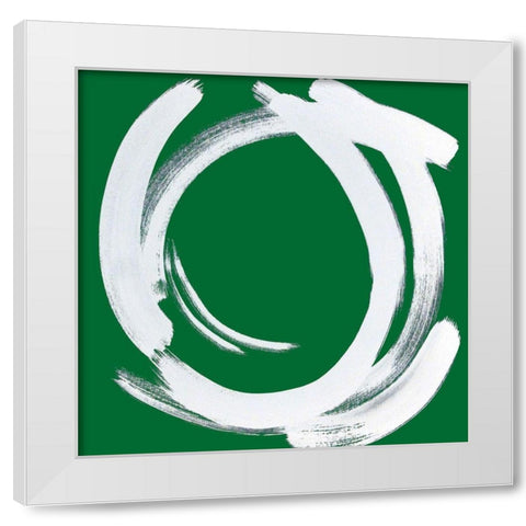 Custom Intersection in Deep Green II White Modern Wood Framed Art Print by Jerry, Alison
