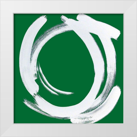 Custom Intersection in Deep Green II White Modern Wood Framed Art Print by Jerry, Alison