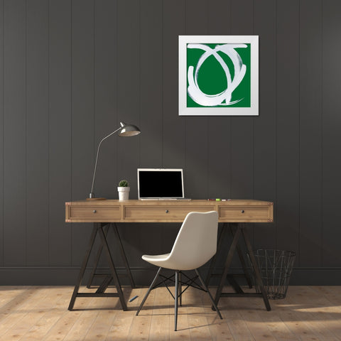 Custom Intersection in Deep Green I White Modern Wood Framed Art Print by Jerry, Alison