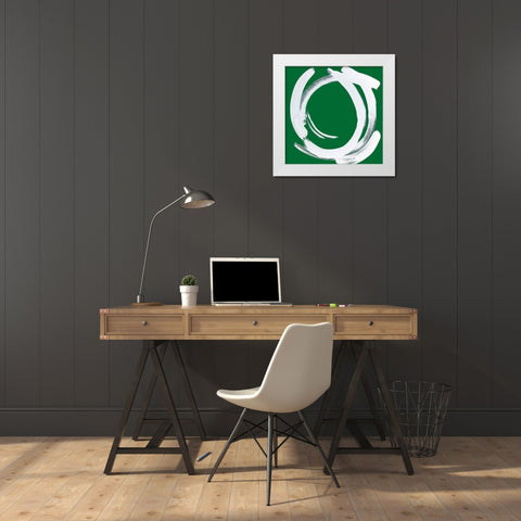 Custom Intersection in Deep Green II White Modern Wood Framed Art Print by Jerry, Alison