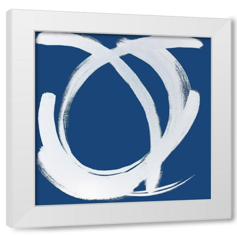 Custom Intersection in Indigo I White Modern Wood Framed Art Print by Jerry, Alison