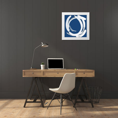 Custom Intersection in Indigo II White Modern Wood Framed Art Print by Jerry, Alison