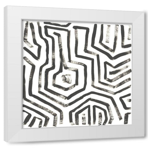 Mixed Signals V White Modern Wood Framed Art Print by Vess, June Erica