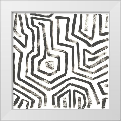 Mixed Signals V White Modern Wood Framed Art Print by Vess, June Erica