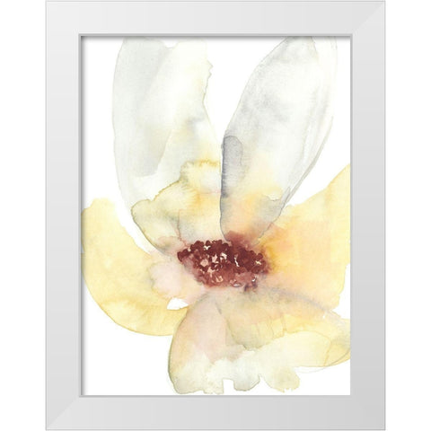 Lush Flower I White Modern Wood Framed Art Print by Goldberger, Jennifer