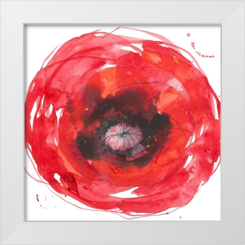 Kinetic Poppy I White Modern Wood Framed Art Print by Goldberger, Jennifer