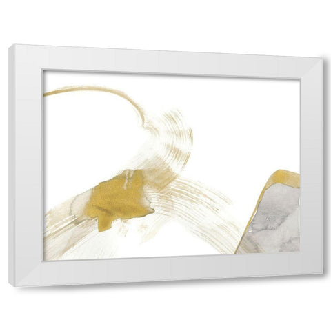 Gold and Grey Exploration II White Modern Wood Framed Art Print by Goldberger, Jennifer