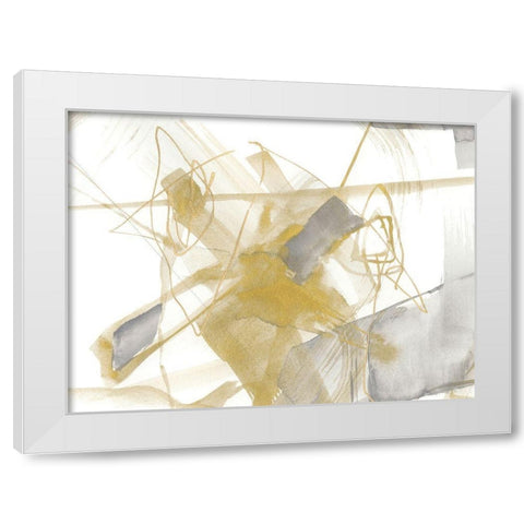 Gold and Grey Exploration V White Modern Wood Framed Art Print by Goldberger, Jennifer