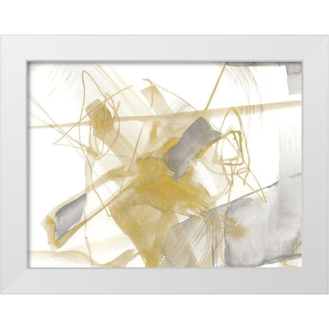 Gold and Grey Exploration V White Modern Wood Framed Art Print by Goldberger, Jennifer