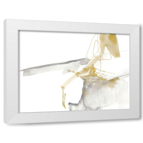 Gold and Grey Exploration VII White Modern Wood Framed Art Print by Goldberger, Jennifer