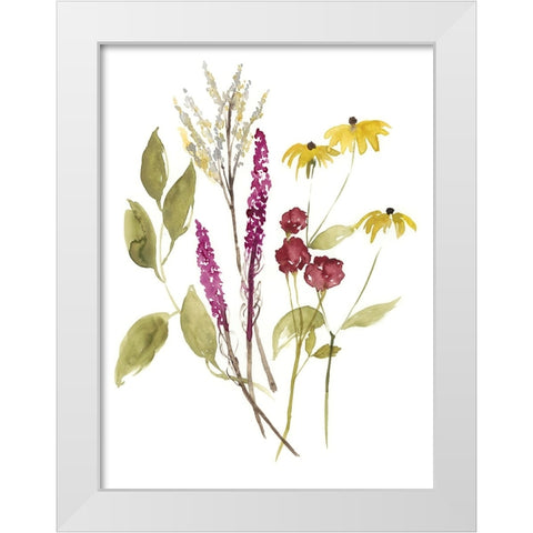 Fall Bouquet I White Modern Wood Framed Art Print by Goldberger, Jennifer