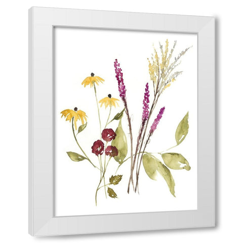Fall Bouquet II White Modern Wood Framed Art Print by Goldberger, Jennifer