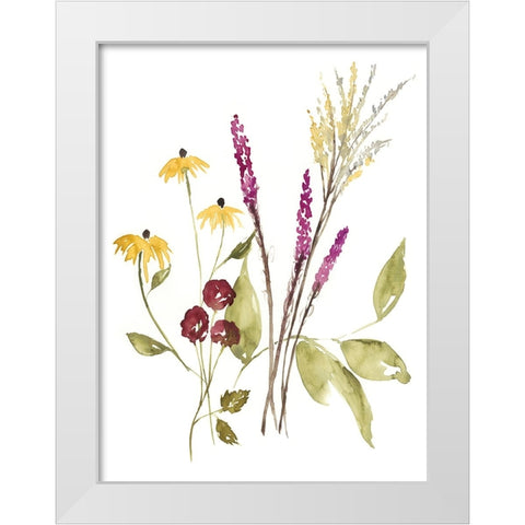 Fall Bouquet II White Modern Wood Framed Art Print by Goldberger, Jennifer