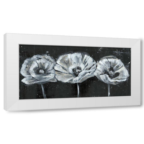 Custom White Trio on Black II White Modern Wood Framed Art Print by Goldberger, Jennifer