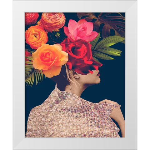 Fleur Collage II White Modern Wood Framed Art Print by Borges, Victoria