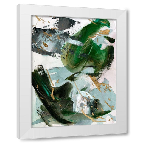 Dark Emerald I White Modern Wood Framed Art Print by Wang, Melissa