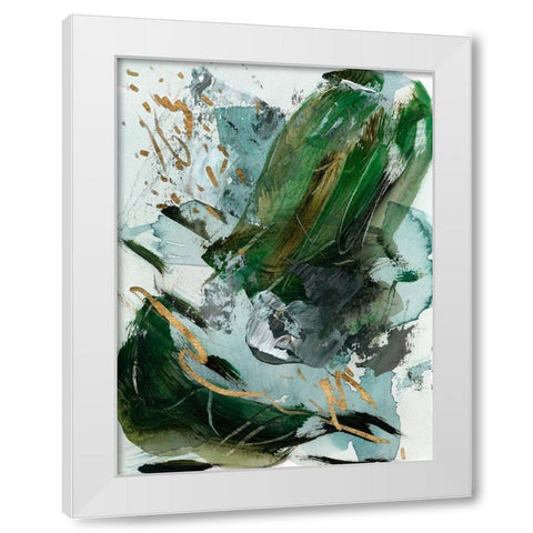 Dark Emerald III White Modern Wood Framed Art Print by Wang, Melissa