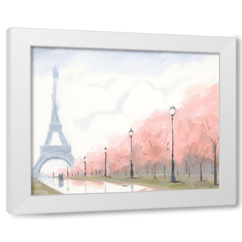 Paris au Printemps II White Modern Wood Framed Art Print by Green, Jacob