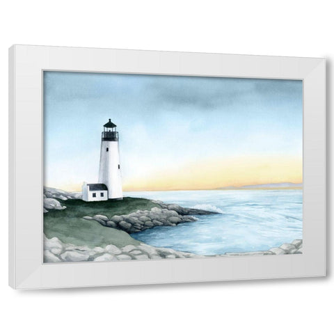 Lighthouse Bay I White Modern Wood Framed Art Print by Popp, Grace