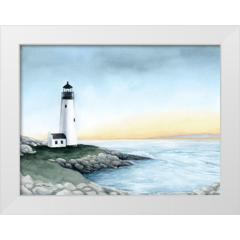 Lighthouse Bay I White Modern Wood Framed Art Print by Popp, Grace