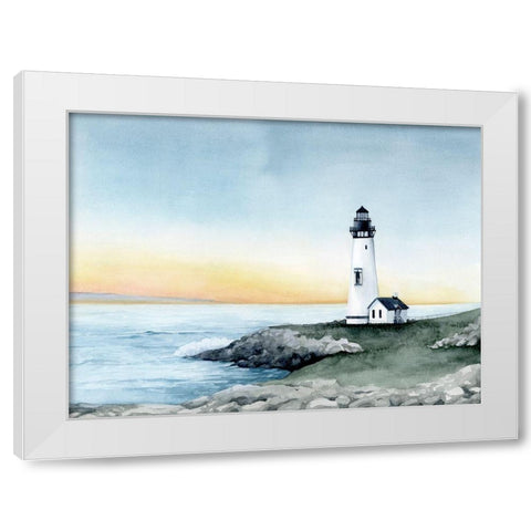 Lighthouse Bay II White Modern Wood Framed Art Print by Popp, Grace