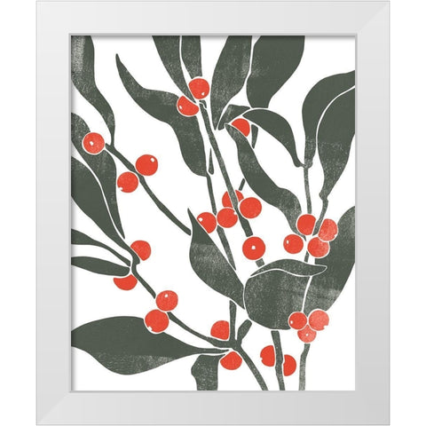 Colorblock Berry Branch II White Modern Wood Framed Art Print by Scarvey, Emma
