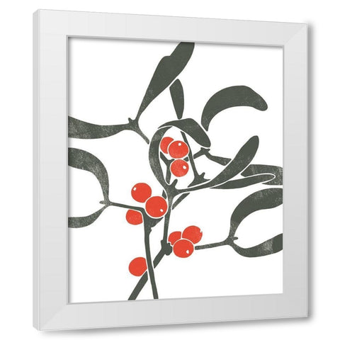 Colorblock Berry Branch III White Modern Wood Framed Art Print by Scarvey, Emma