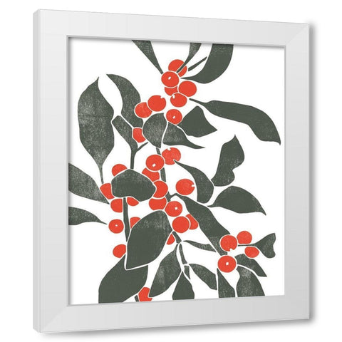 Colorblock Berry Branch IV White Modern Wood Framed Art Print by Scarvey, Emma