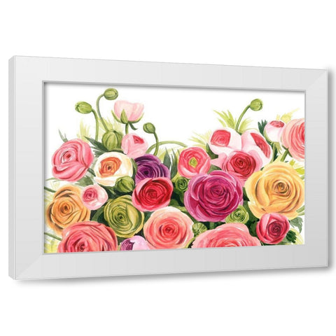 Ranunculus Panorama White Modern Wood Framed Art Print by Popp, Grace