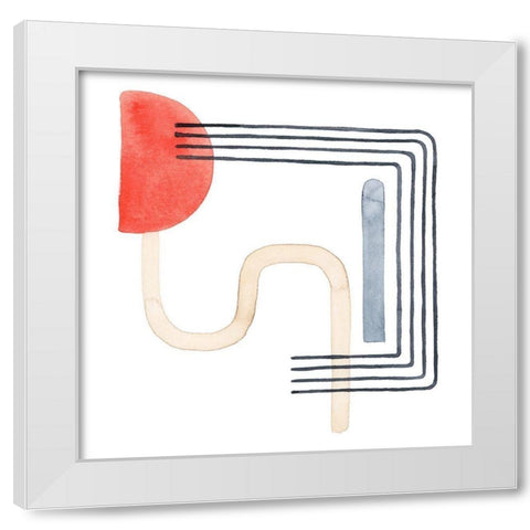 Deco Sunrise V White Modern Wood Framed Art Print by Popp, Grace