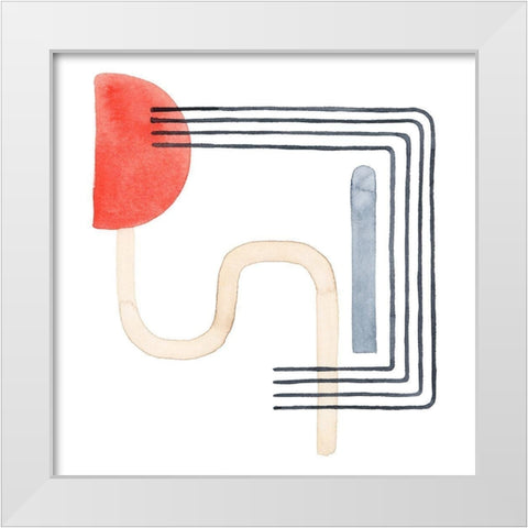 Deco Sunrise V White Modern Wood Framed Art Print by Popp, Grace