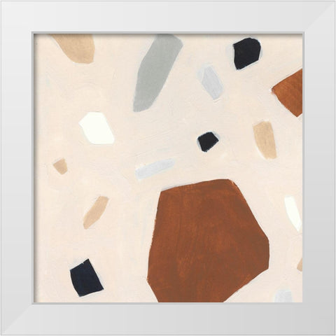 Terrazzo Shards I White Modern Wood Framed Art Print by Borges, Victoria