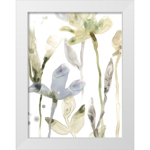Stone Moss Stems II White Modern Wood Framed Art Print by Vess, June Erica