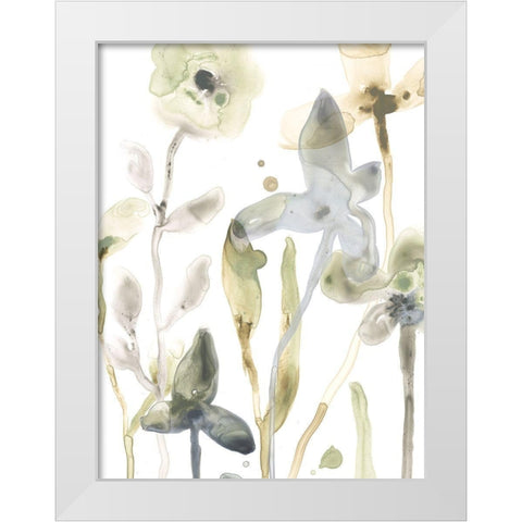 Stone Moss Stems III White Modern Wood Framed Art Print by Vess, June Erica