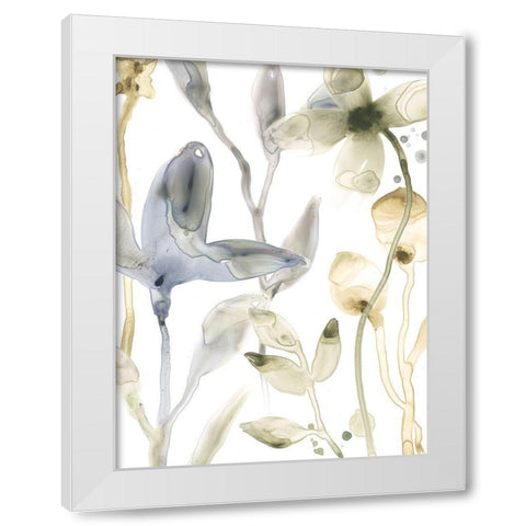 Stone Moss Stems IV White Modern Wood Framed Art Print by Vess, June Erica