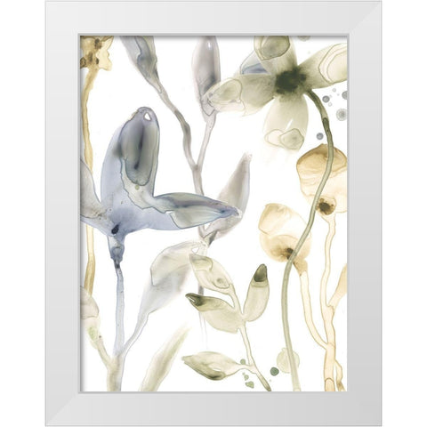 Stone Moss Stems IV White Modern Wood Framed Art Print by Vess, June Erica
