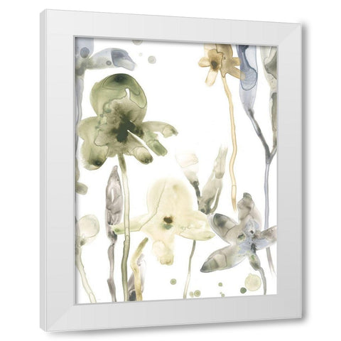 Stone Moss Stems VI White Modern Wood Framed Art Print by Vess, June Erica