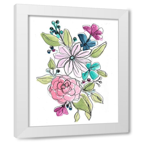 Bright Sketch I White Modern Wood Framed Art Print by Vess, June Erica