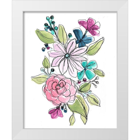 Bright Sketch I White Modern Wood Framed Art Print by Vess, June Erica