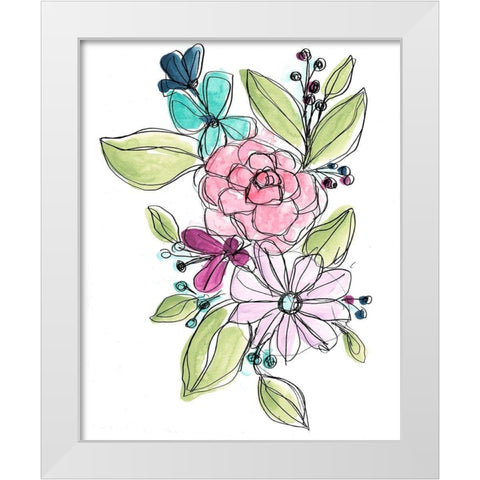 Bright Sketch II White Modern Wood Framed Art Print by Vess, June Erica